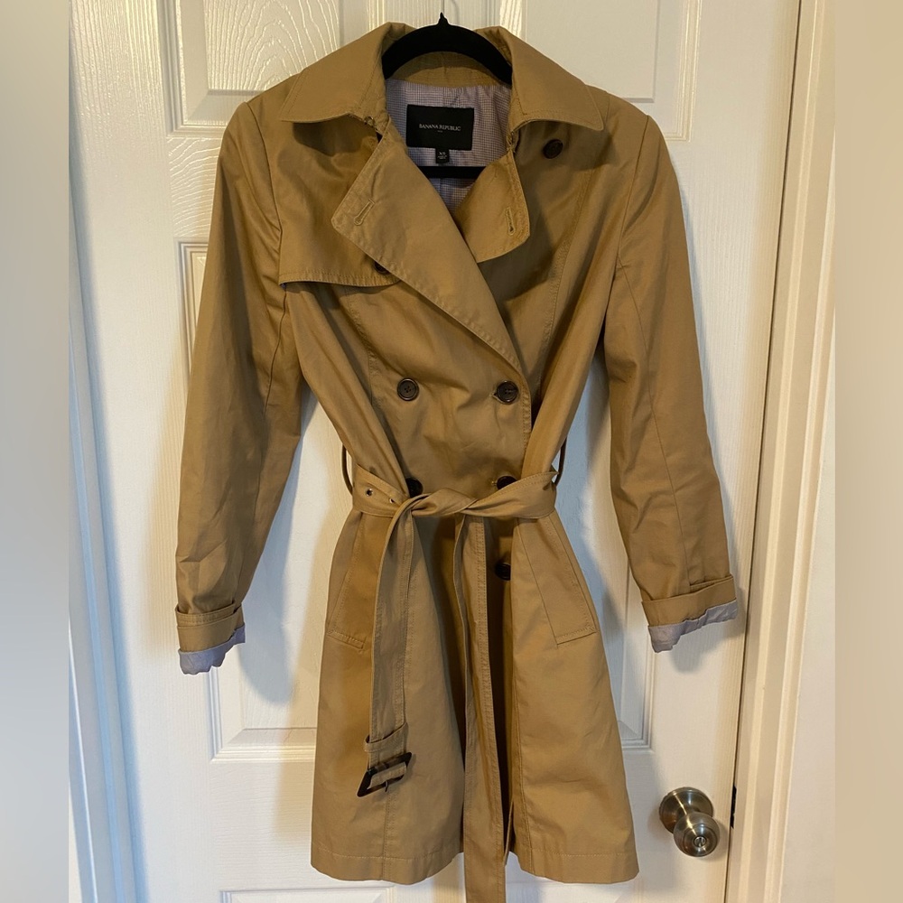 Light cotton double breasted long jacket